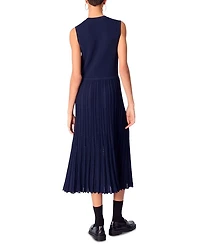 Pleated Knit Maxi Dress