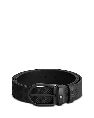 Montblanc Men's Black Leather Belt