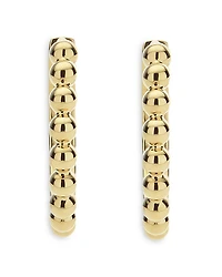 18K Yellow Gold Caviar Gold Beaded Huggie Hoop Earrings