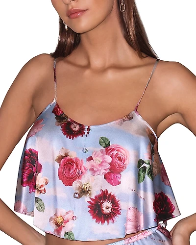 Fleur du Mal Floral Print Cropped Camisole