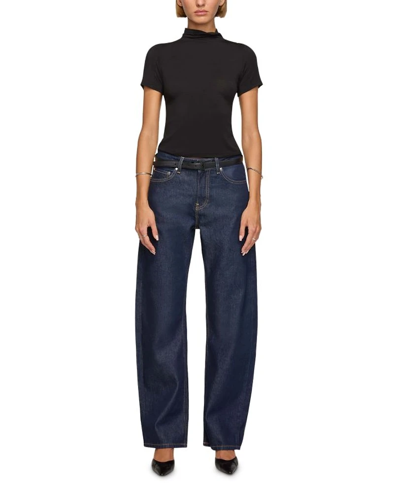 Alida High Rise Bowed Leg Jeans Havana Night