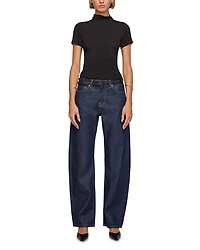 Alida High Rise Bowed Leg Jeans Havana Night