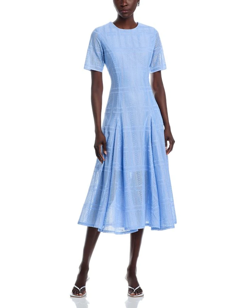 Linear Lace Midi Dress
