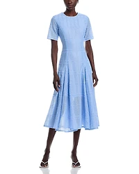 Misook Linear Lace Midi Dress