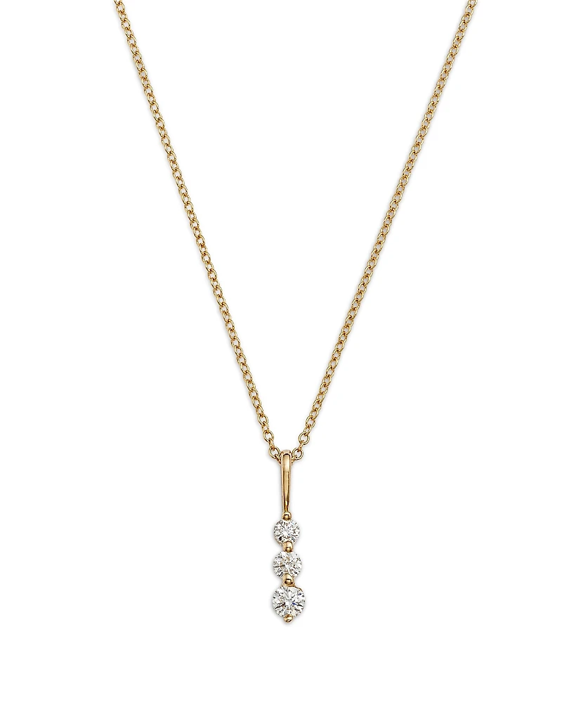 Bloomingdale's Fine Collection Diamond Three Stone Pendant Necklace