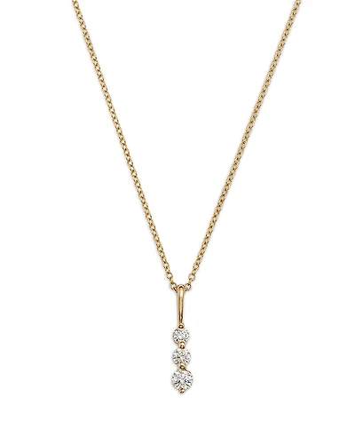 Bloomingdale's Fine Collection Diamond Three Stone Pendant Necklace