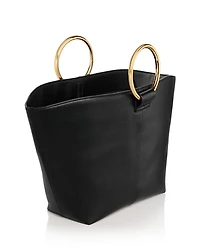 Extra Large Hoop Handle Faux Leather Tote Bag - Exclusive