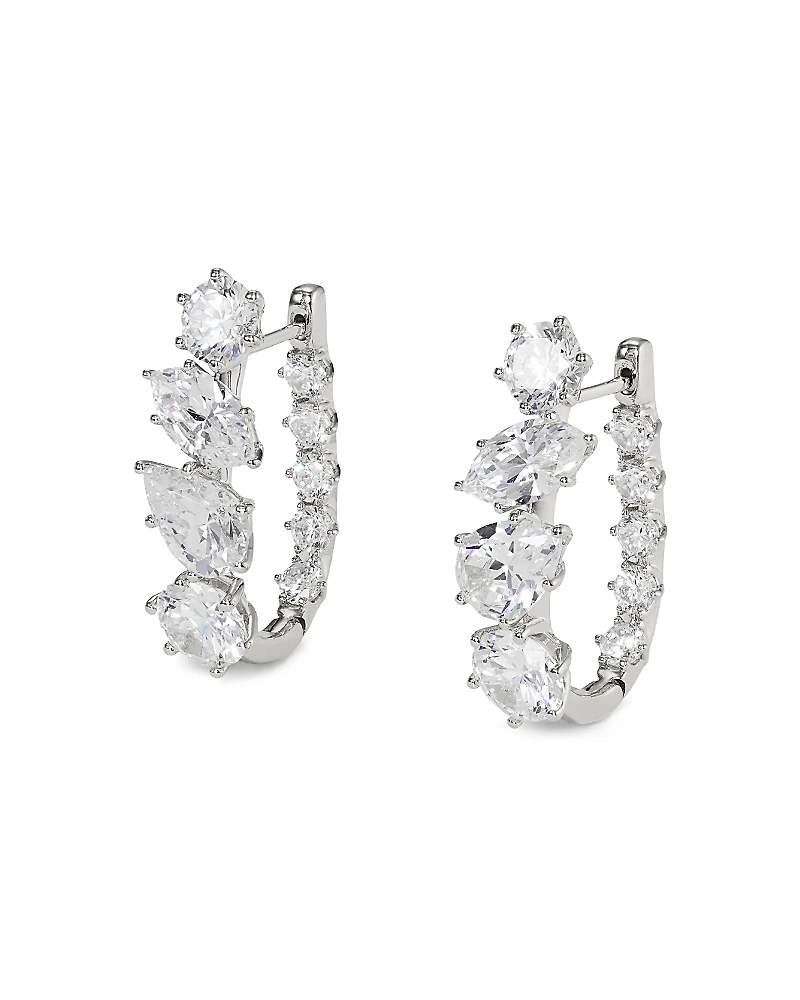 Nadri Btrx Mixed Cubic Zirconia Oval Hoop Earrings