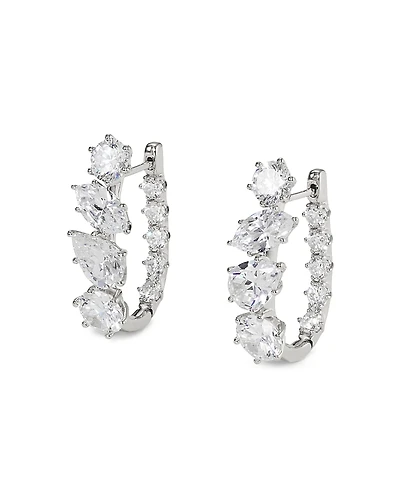 Nadri Btrx Mixed Cubic Zirconia Oval Hoop Earrings