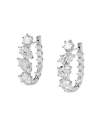 Nadri Btrx Mixed Cubic Zirconia Oval Hoop Earrings
