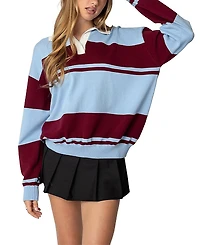 Edikted Kian Striped Polo Sweater