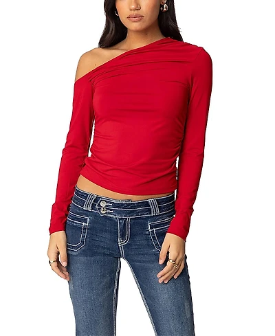 Edikted Ronnie Asymmetric Long Sleeve Top