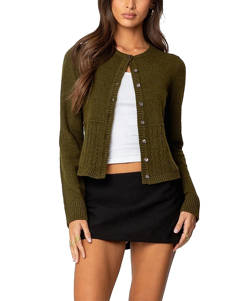 Edikted Half Cable Knit Cardigan