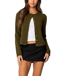 Edikted Half Cable Knit Cardigan