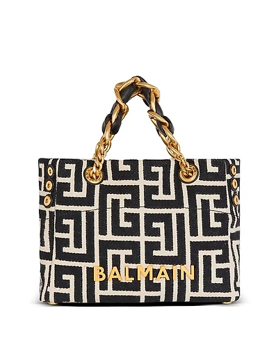 Balmain Women's 1945 Soft Monogrammed Jacquard Tote Bag