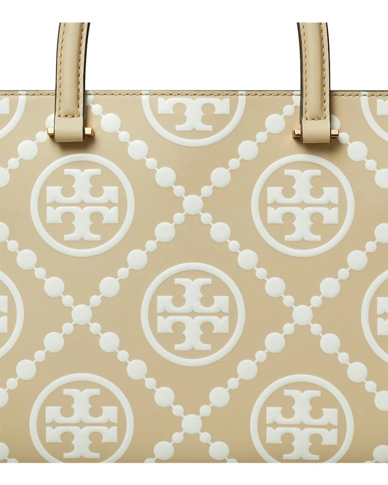 T Monogram Embossed Square Tote