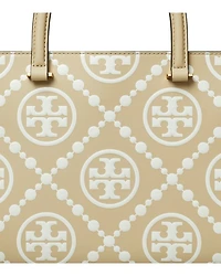T Monogram Embossed Square Tote