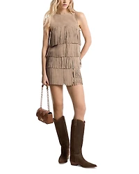 Michael Michael Kors Suede Tiered Mini Dress