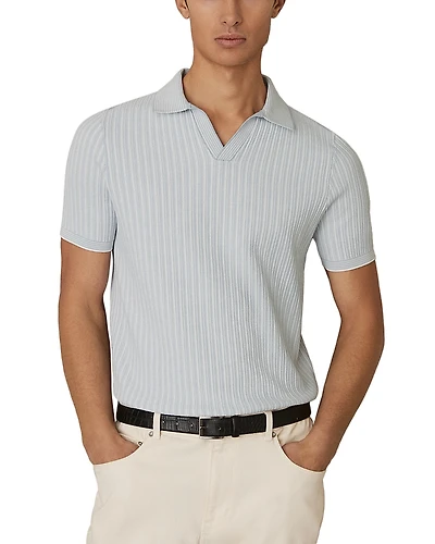 Reiss Lancaster Open Collar Textured Polo Shirt