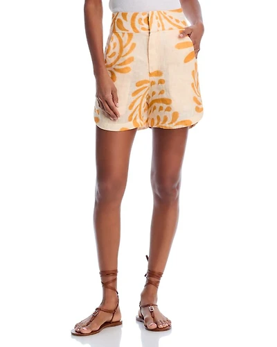 Tomaso Printed Linen Shorts