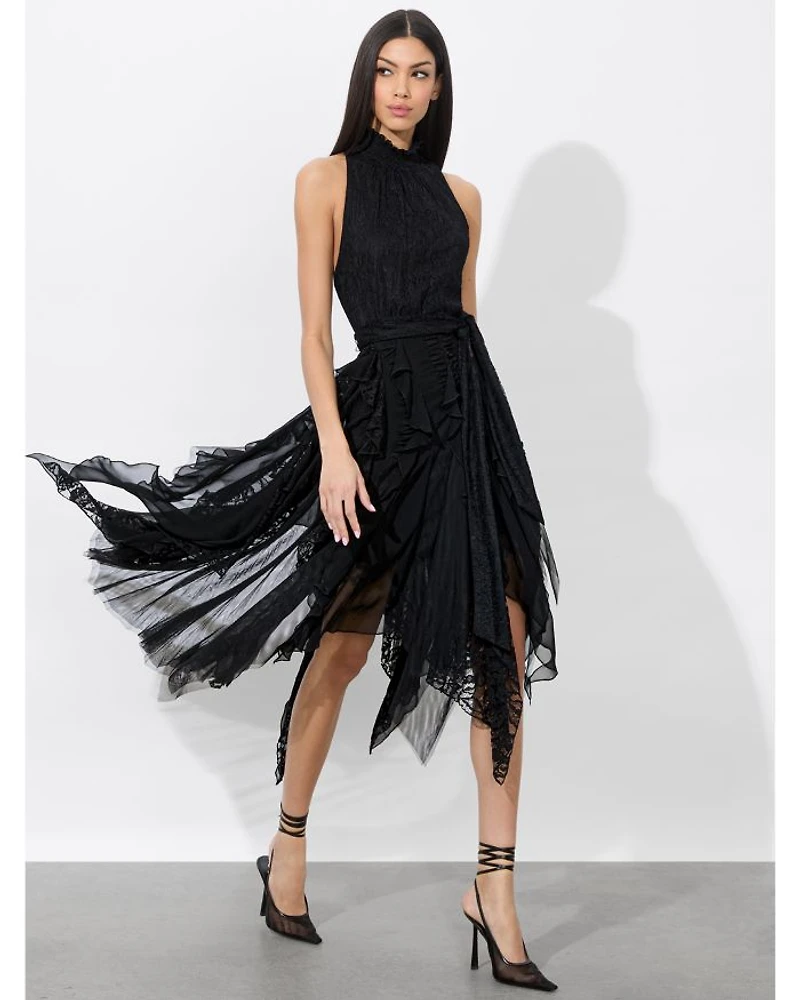 Marzita Lace Asymmetrical Hem Dress