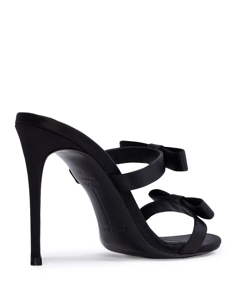 Women's Chic Satin High Heel Bow Sandals