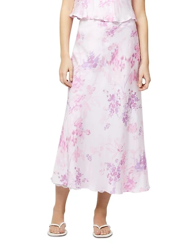 Elyria Oona Satin Midi Skirt