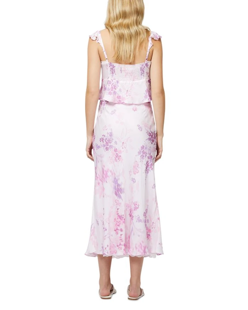 Elyria Oona Satin Midi Skirt
