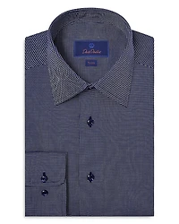 David Donahue Trim Fit Textured Twill Dress Shirt