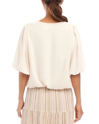Crepe Puff Sleeve Blouse