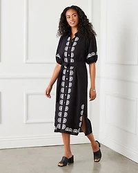 Embroidered Shirt Dress