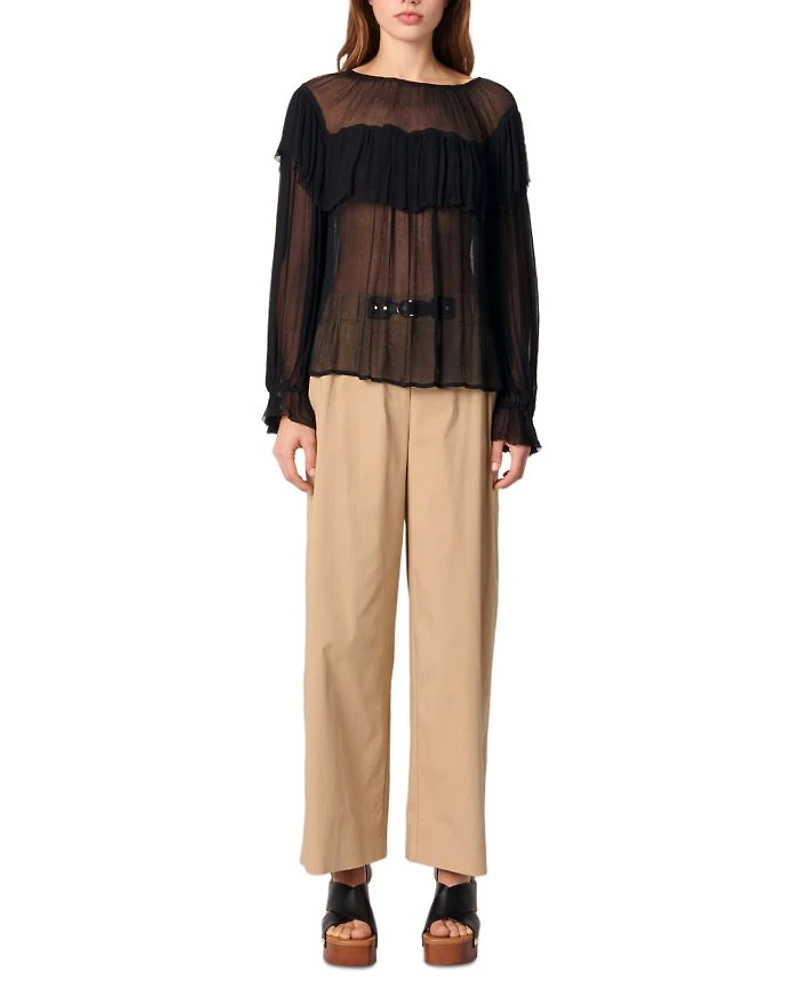 Ruffled Chiffon Top