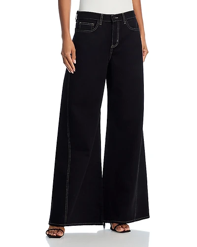 L'Agence Beau High Rise T Seam Wide Leg Jeans