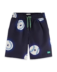 Scotch & Soda Boys' Mid Length Printed Swim Shorts - Little Kid, Big Kid