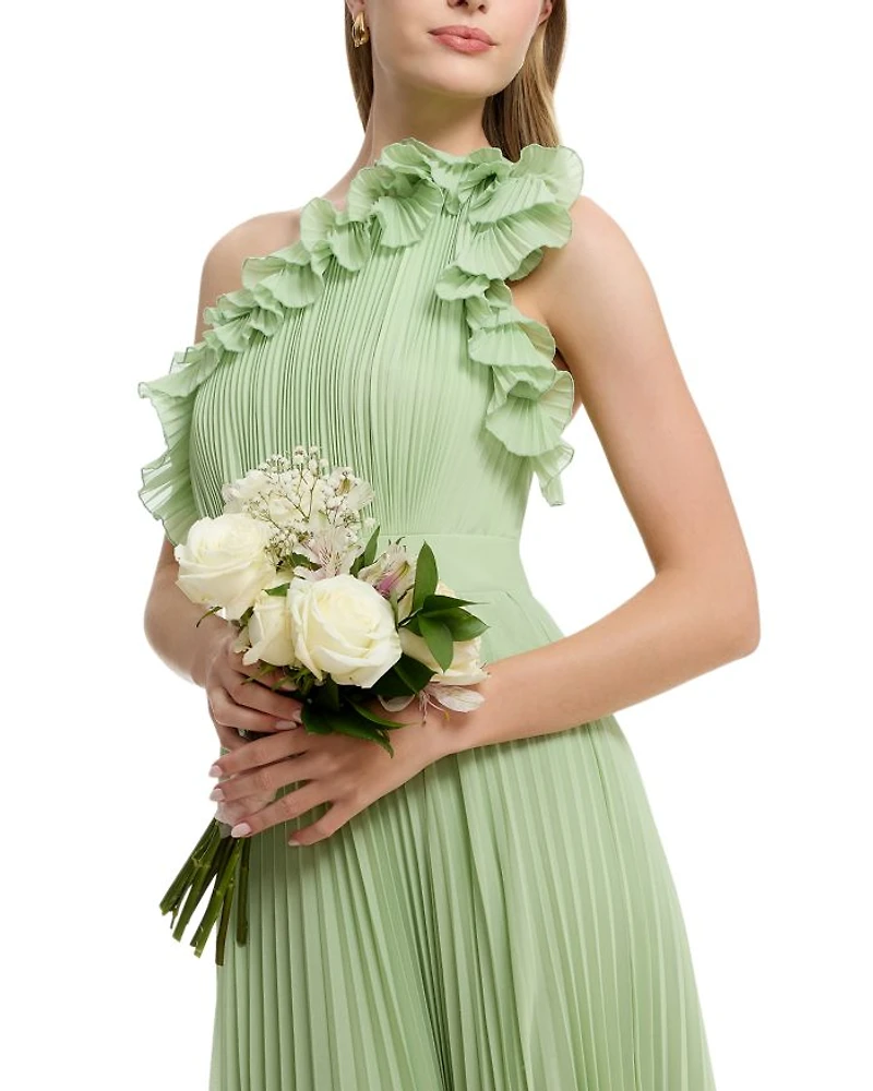 Vida Asymmetric Pleated Gown