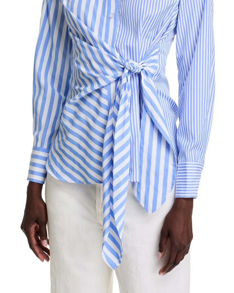 Striped Tie Side Shirt
