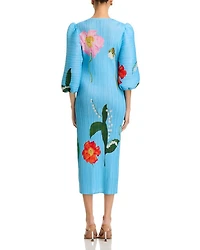 Crinkled Puff Sleeve Dress