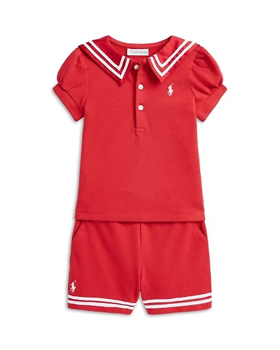 Girls' Mesh Sailor Polo Shirt & Short Set - Baby