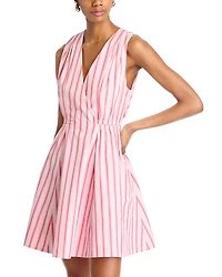 Derek Lam 10 Crosby Tia Striped Fit & Flare Mini Dress