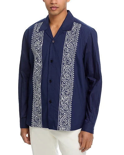 Kardo Ronen Embroidered Long Sleeve Camp Shirt