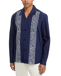 Kardo Ronen Embroidered Long Sleeve Camp Shirt