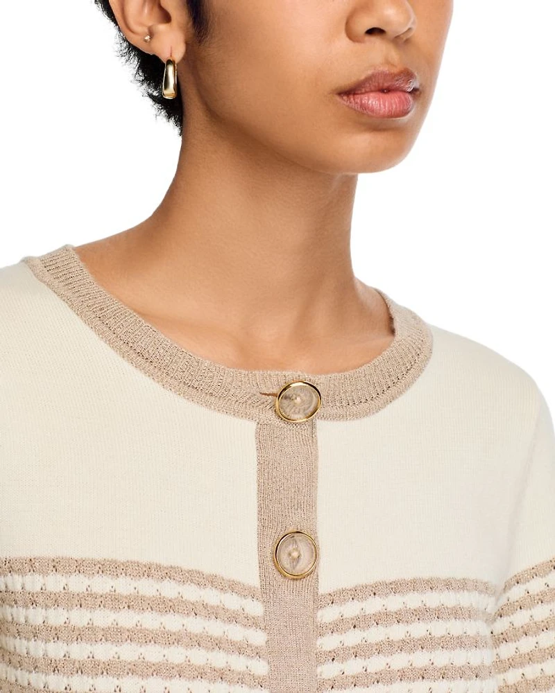 Bea Crewneck Cardigan Sweater