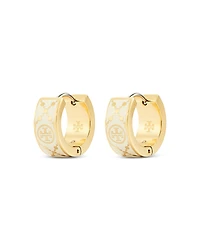 Tory Burch Small Double T Monogram Hoop Earrings