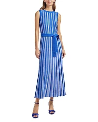 Misook Rib Knit Striped Maxi Dress