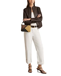 Faith Color Block Raffia Crossbody