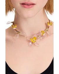 Bright Orchid Statement Collar Necklace, 6.5"