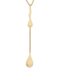 Molten Lariat Necklace in Gold Tone