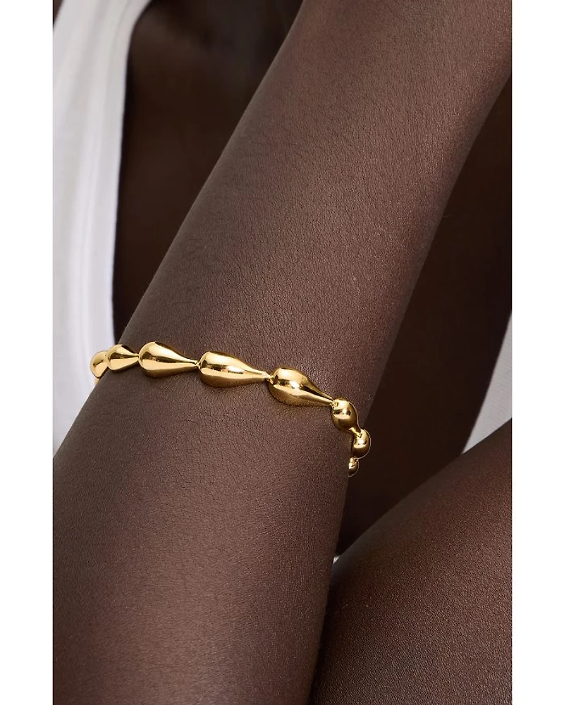 Molten Flex Bracelet in Gold Tone