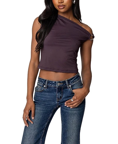 Edikted Abstract Metal Ring Asymmetric Top