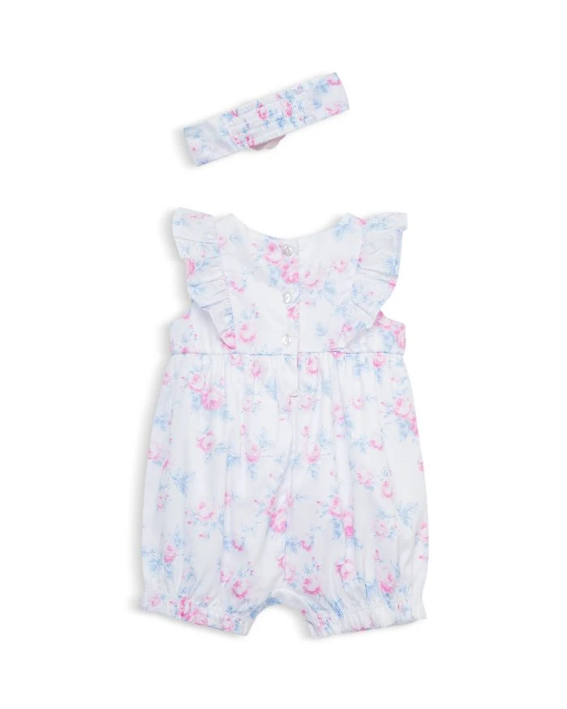Girls' Roses Romper & Headband Set - Baby
